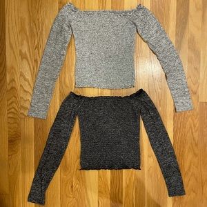 Set of two cropped tight fitted long sleeves
